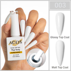 ACOS Magic Beauty Gel Polish Colour Super White (003) - Lashmer