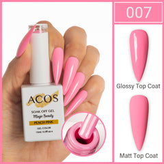 ACOS Magic Beauty Gel Polish Colour Peach Pink (007) - Lashmer