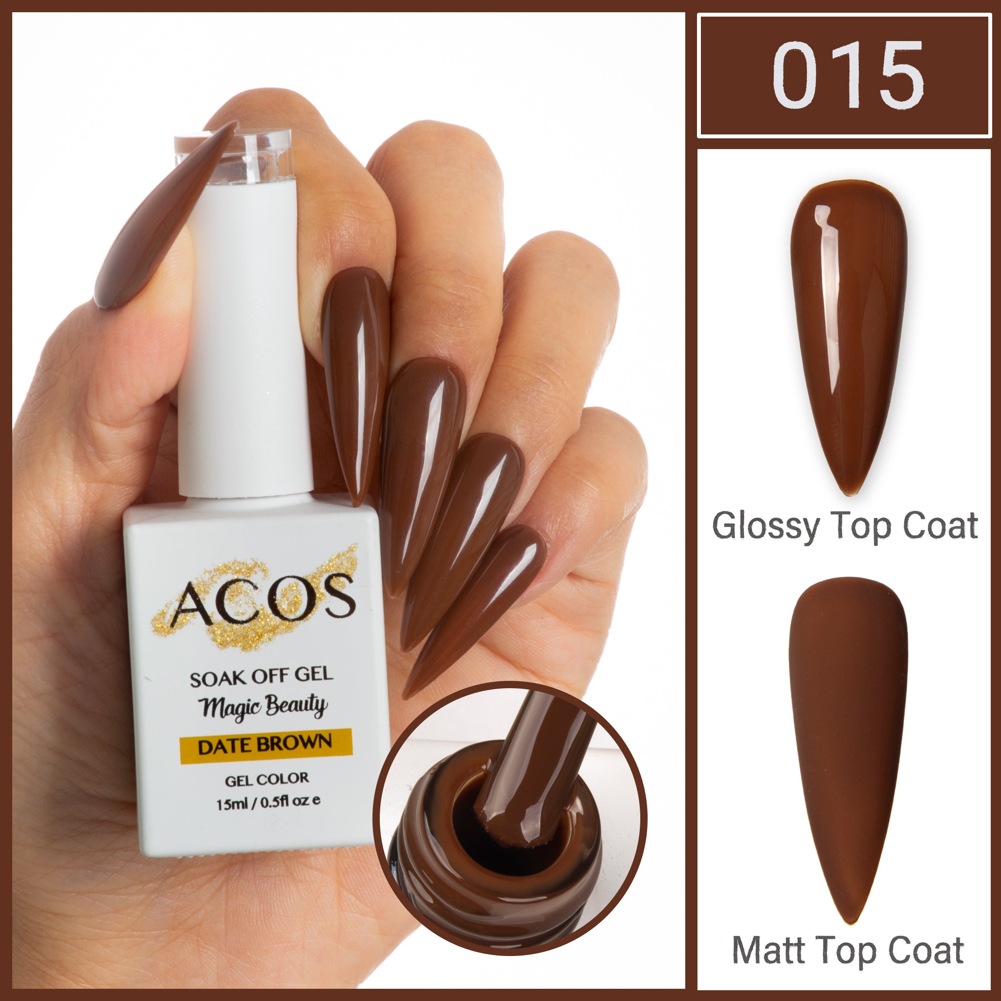ACOS Magic Beauty Gel Colour Date Brown (015) - Lashmer