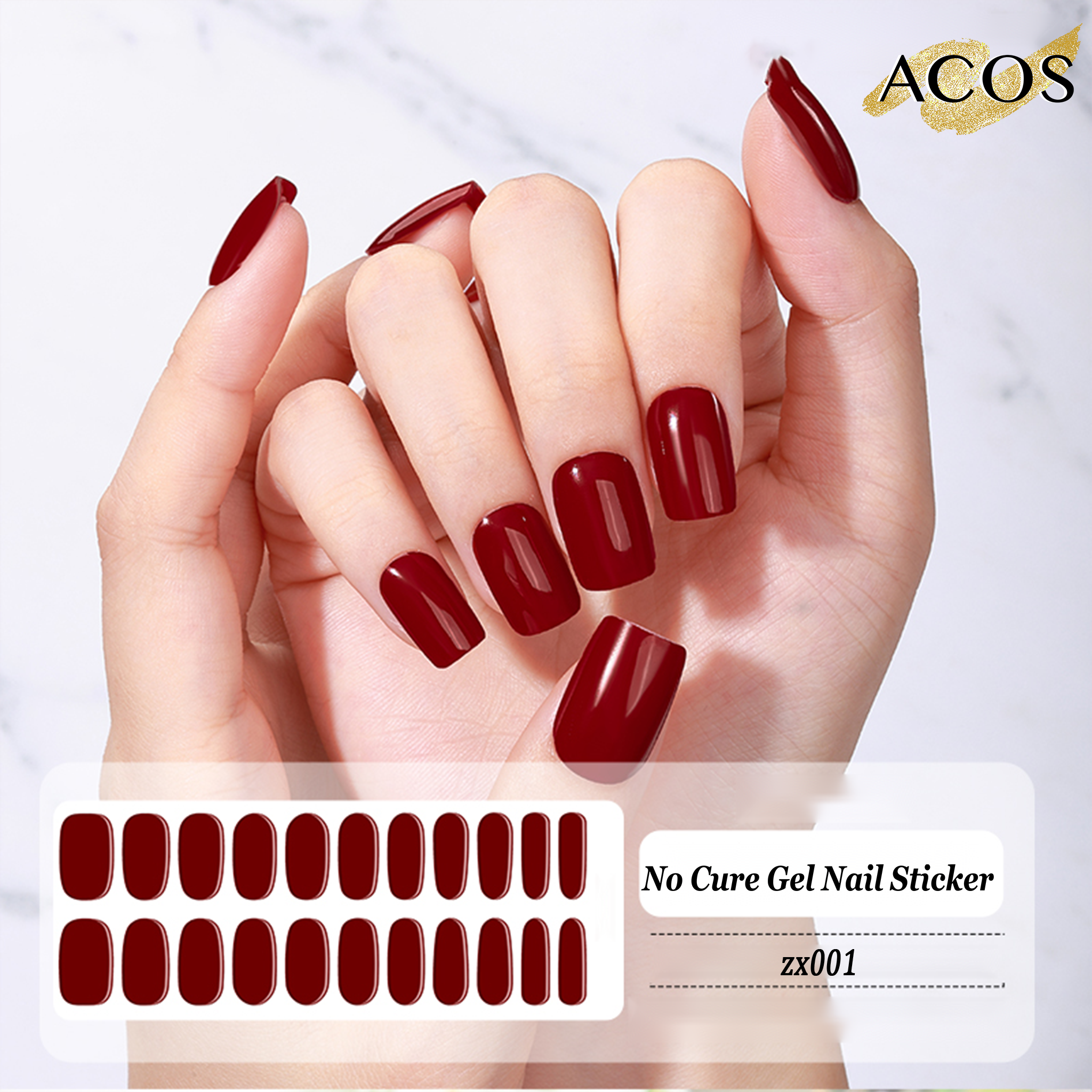 ACOS No Cured Gel Sticker -- Style #001 - Lashmer