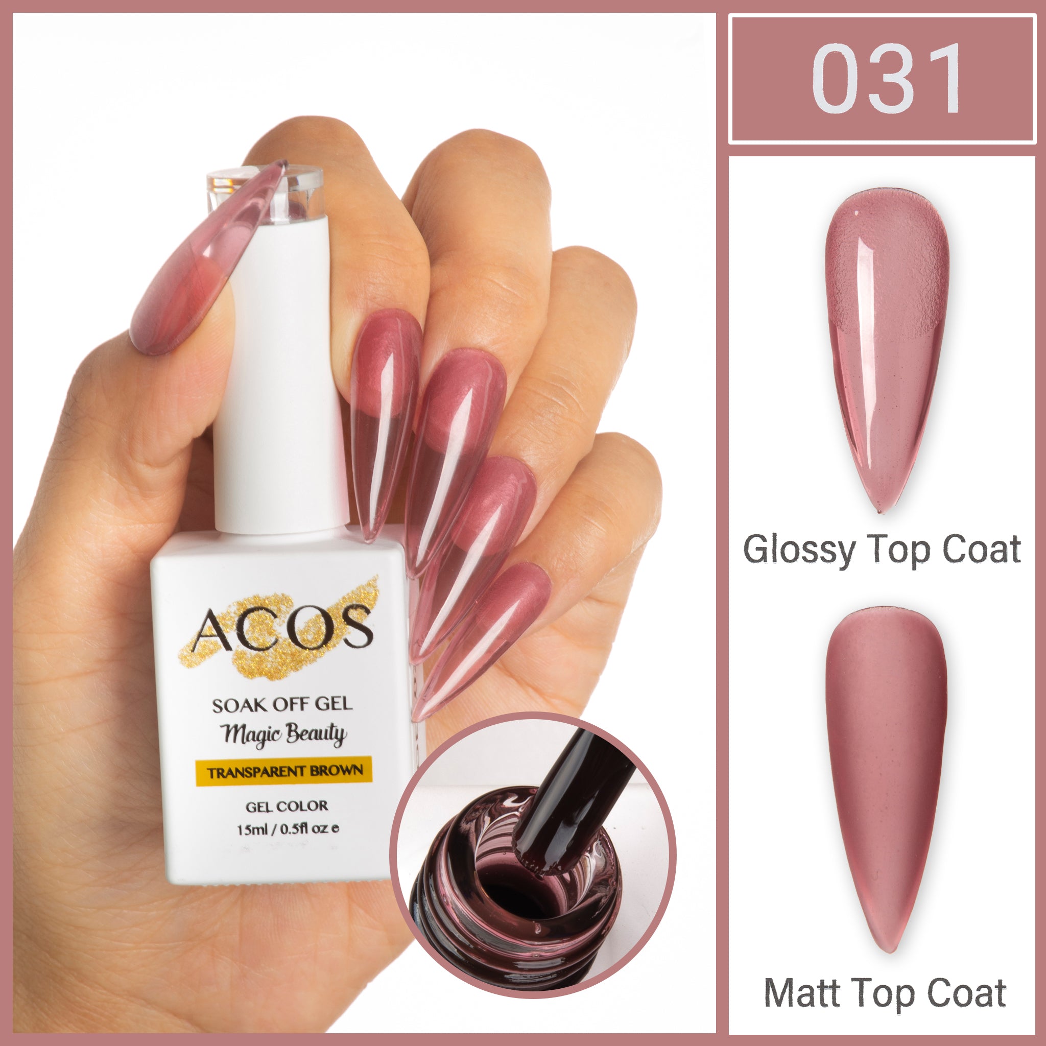 ACOS Magic Beauty Gel Polish Colour TRANSPARENT MULBERRY(031) - Lashmer