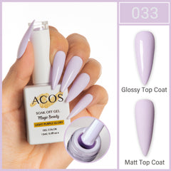 ACOS Magic Beauty Gel Polish Colour Light Purple Glory (033) - Lashmer