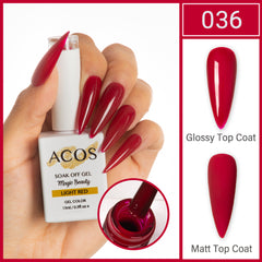 ACOS Magic Beauty Gel Polish Colour Light Red (036) - Lashmer