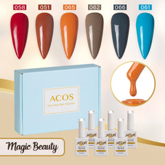 ACOS Gel Polish 6pcs Set (Cool Maillard ) - Lashmer