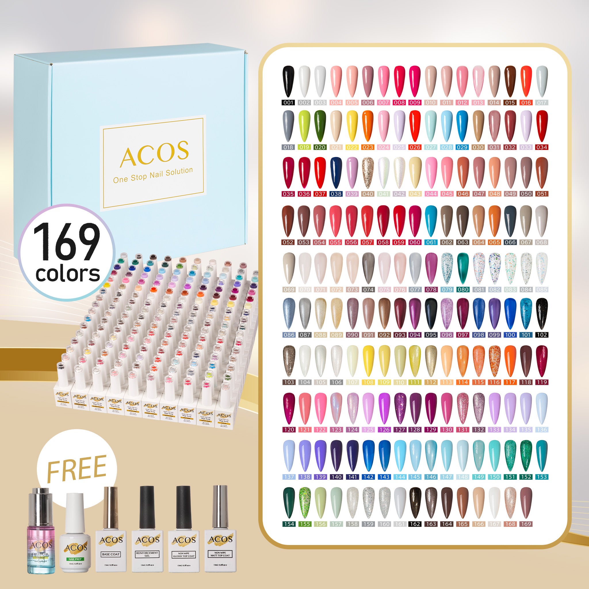 ACOS Magic Beauty Gel Polish Kit 169 Colours(Full range) - Lashmer