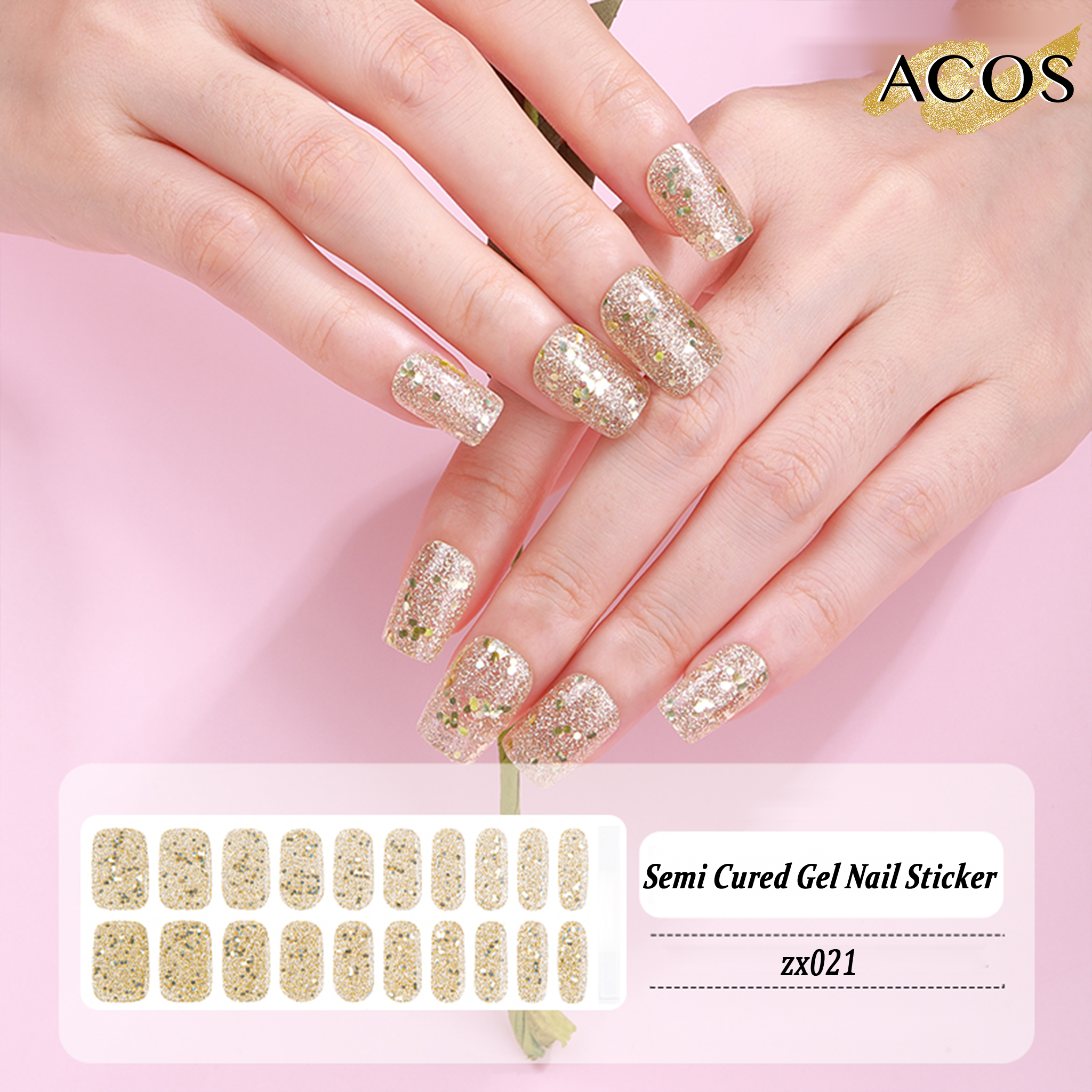 ACOS Semi Cured Gel Sticker -- Style #021 - Lashmer
