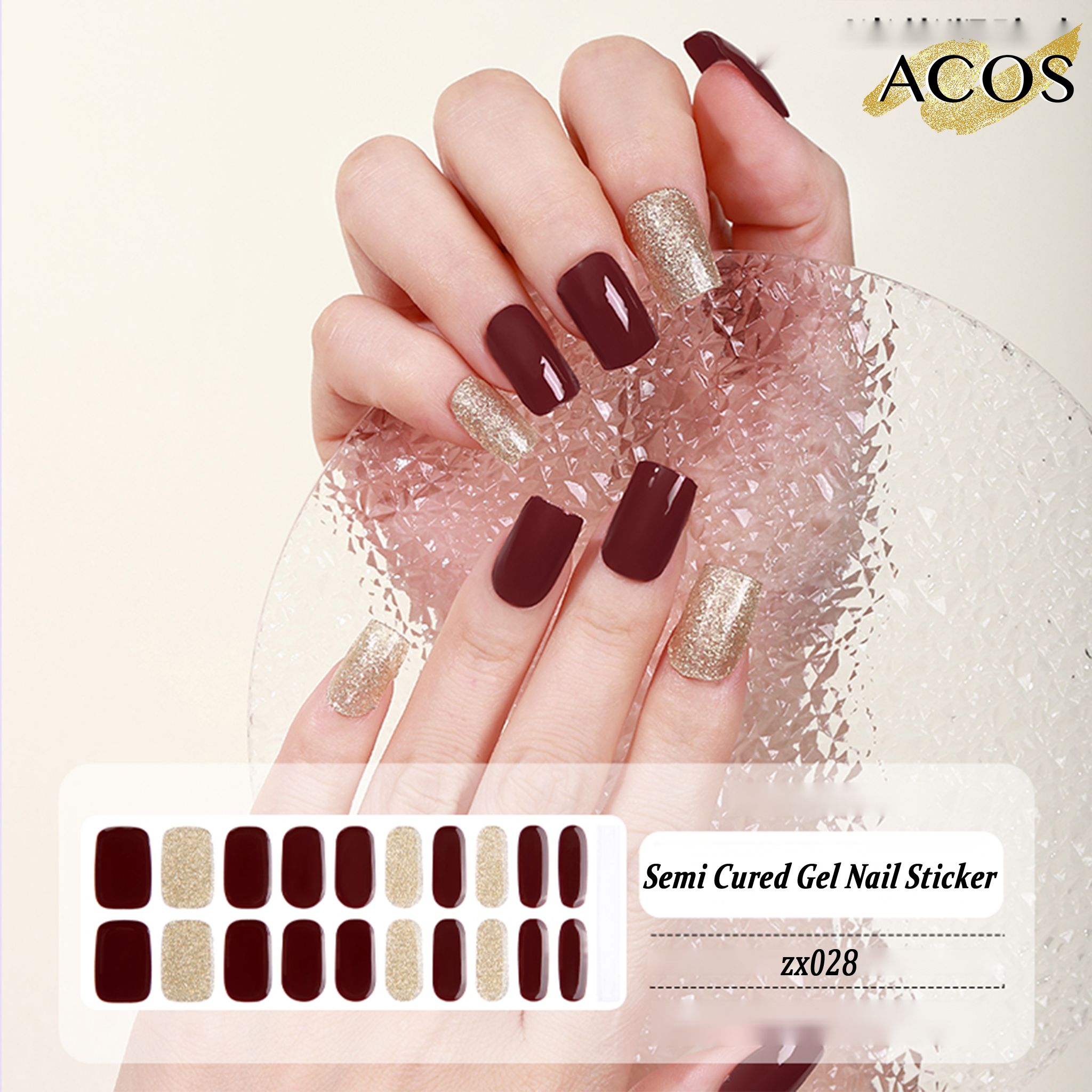 ACOS Semi Cured Gel Sticker -- Style #028 - Lashmer