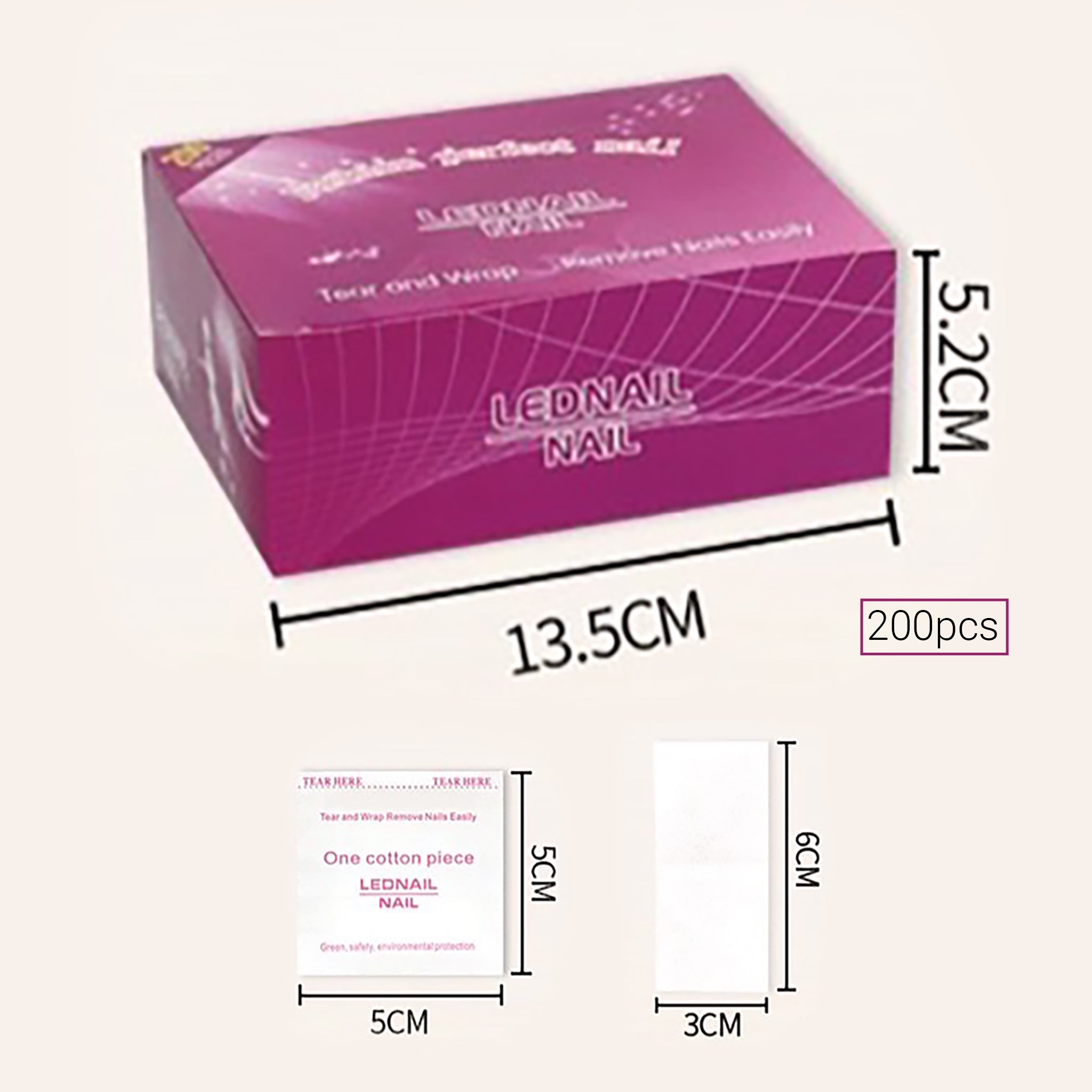 Acetone Gel Polish Removal Pads (200pcs/pack) - Lashmer