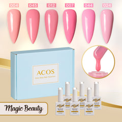 ACOS Gel Polish 6pcs Set (Pink Colour ) - Lashmer