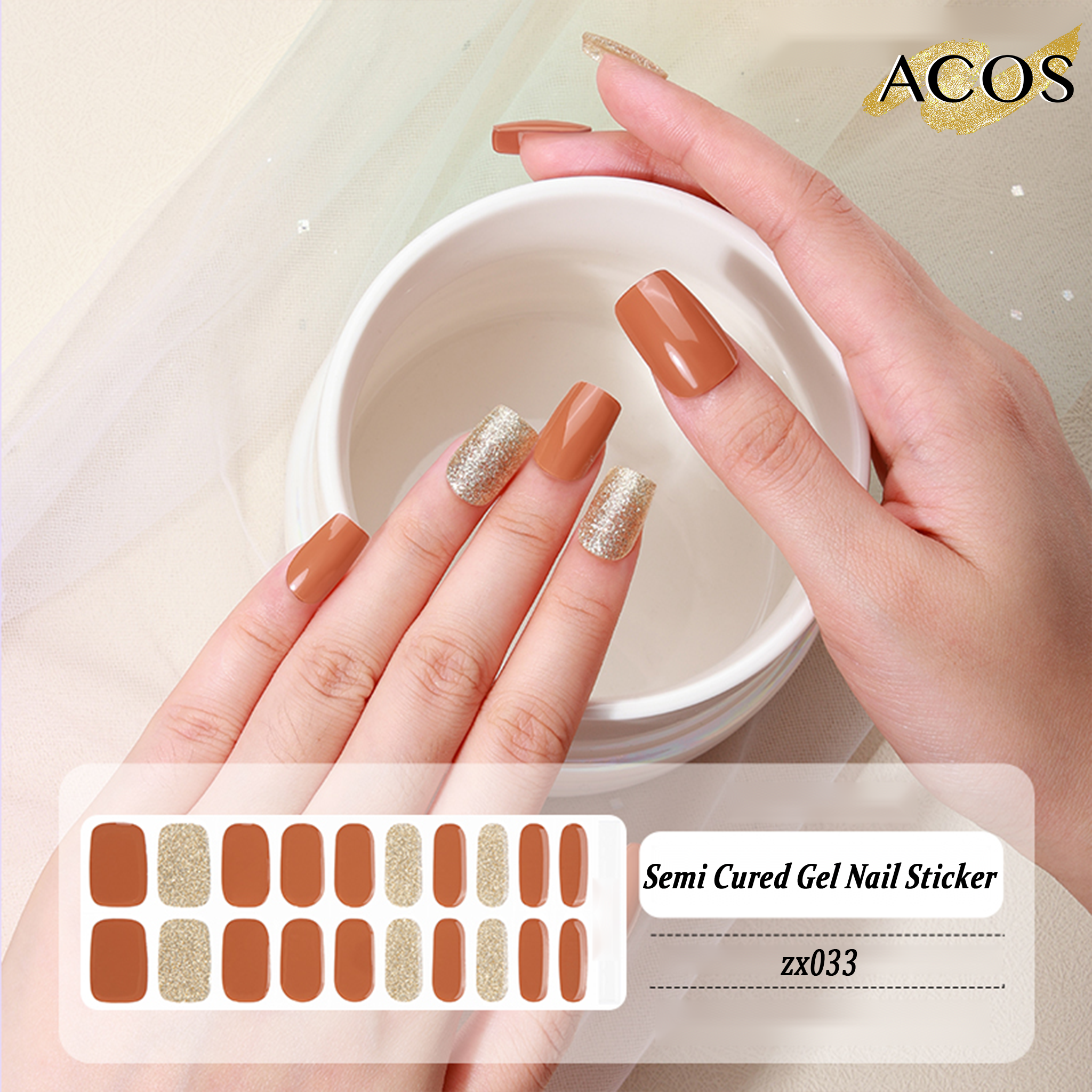 ACOS Semi Cured Gel Sticker -- Style #033 - Lashmer