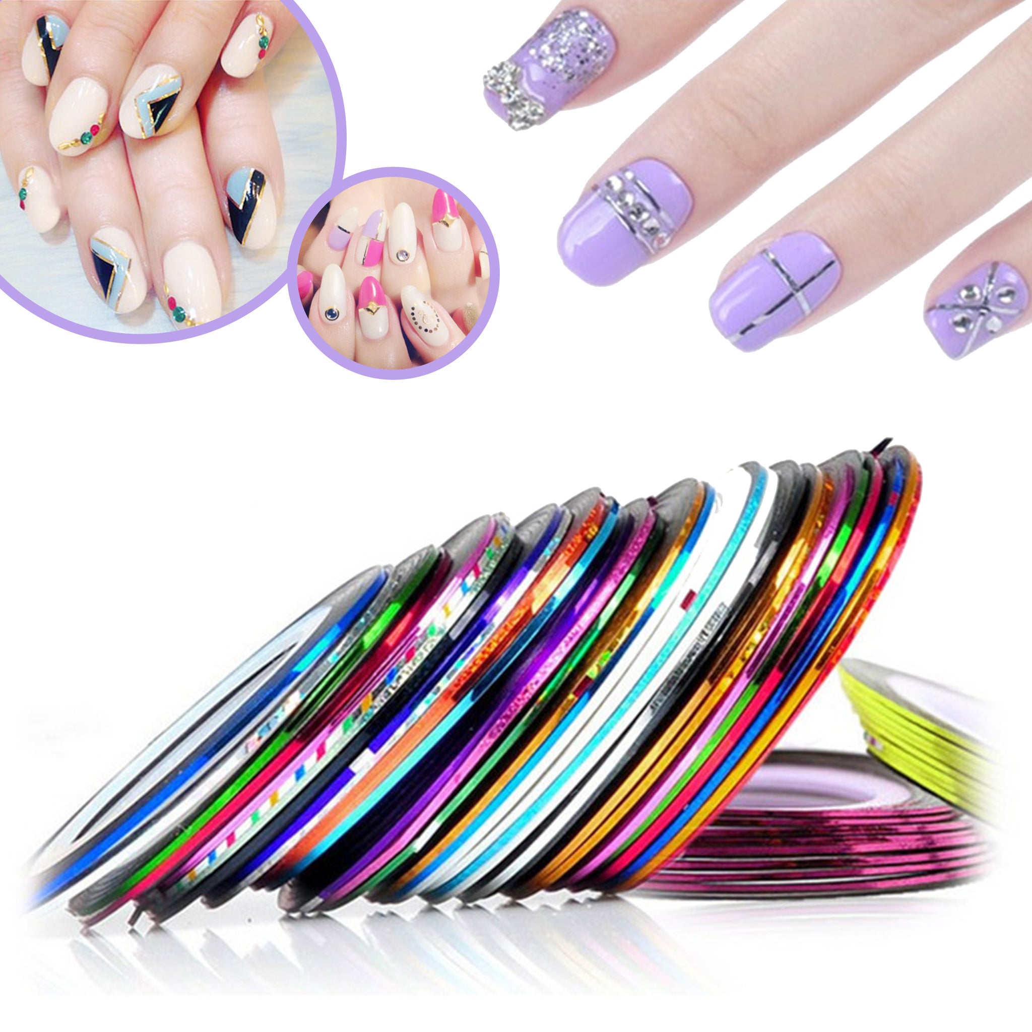 ACOS Nail Art Striping Tape Line - 11 Rolls (1mm wide) - Lashmer
