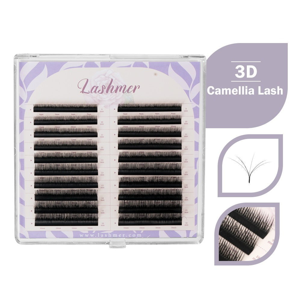 Lashmer 3D Camellia Lashes Mix Tray (20 Lines) - Lashmer