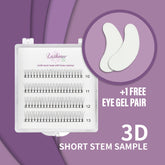 Lashmer Sample Short Stem Pro Lash Fans - up to 80 Fans - Lashmer