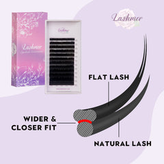 Matt Black Flat Lashes (0.15/0.20) C Curl - Lashmer