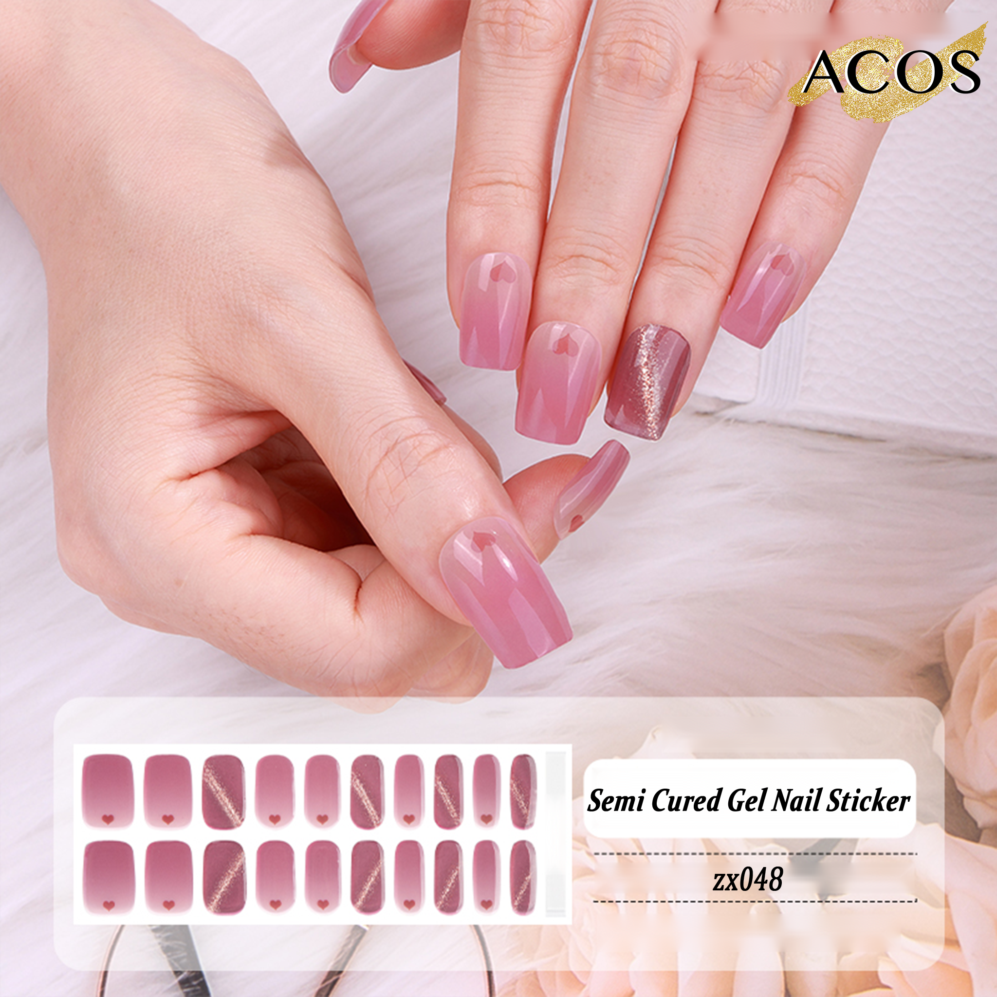 ACOS Semi Cured Gel Sticker -- Style #048 - Lashmer