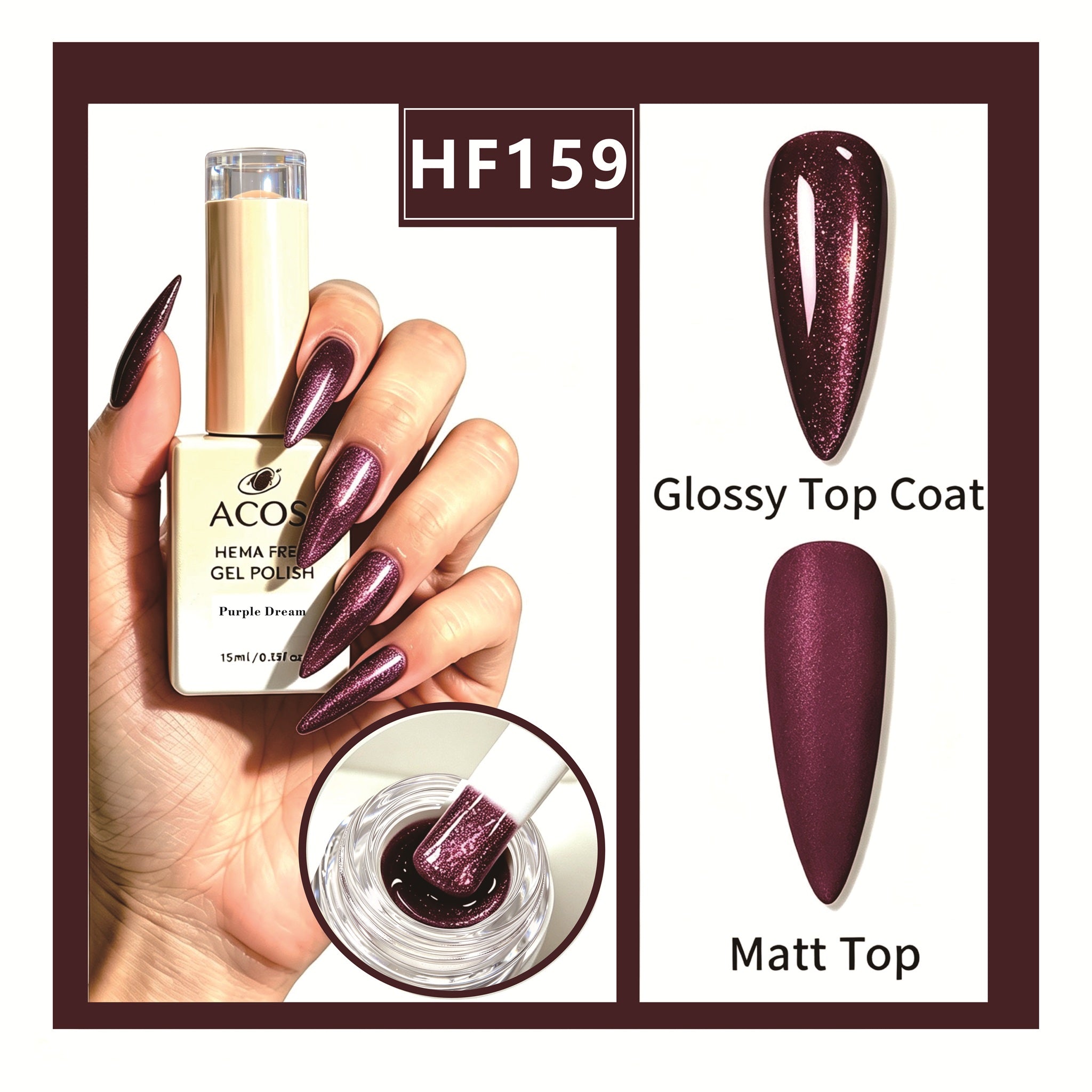 ACOS HEMA-free gel polish in Purple Dream, colour 159