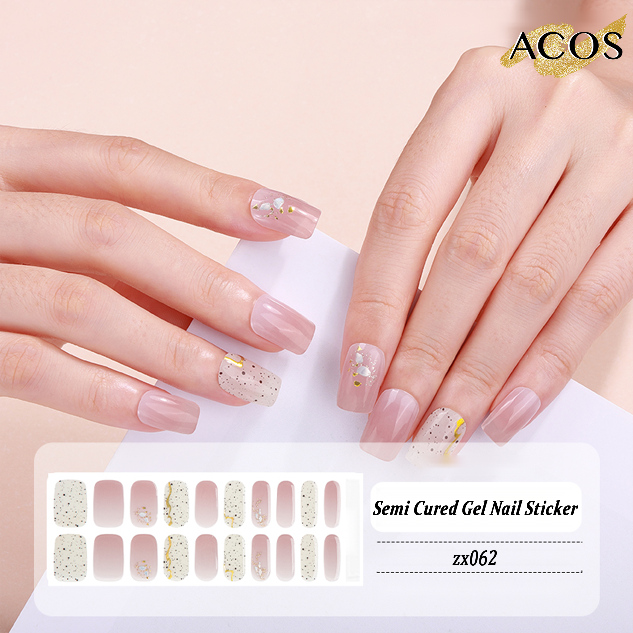 ACOS Semi Cured Gel Sticker -- Style #062 - Lashmer