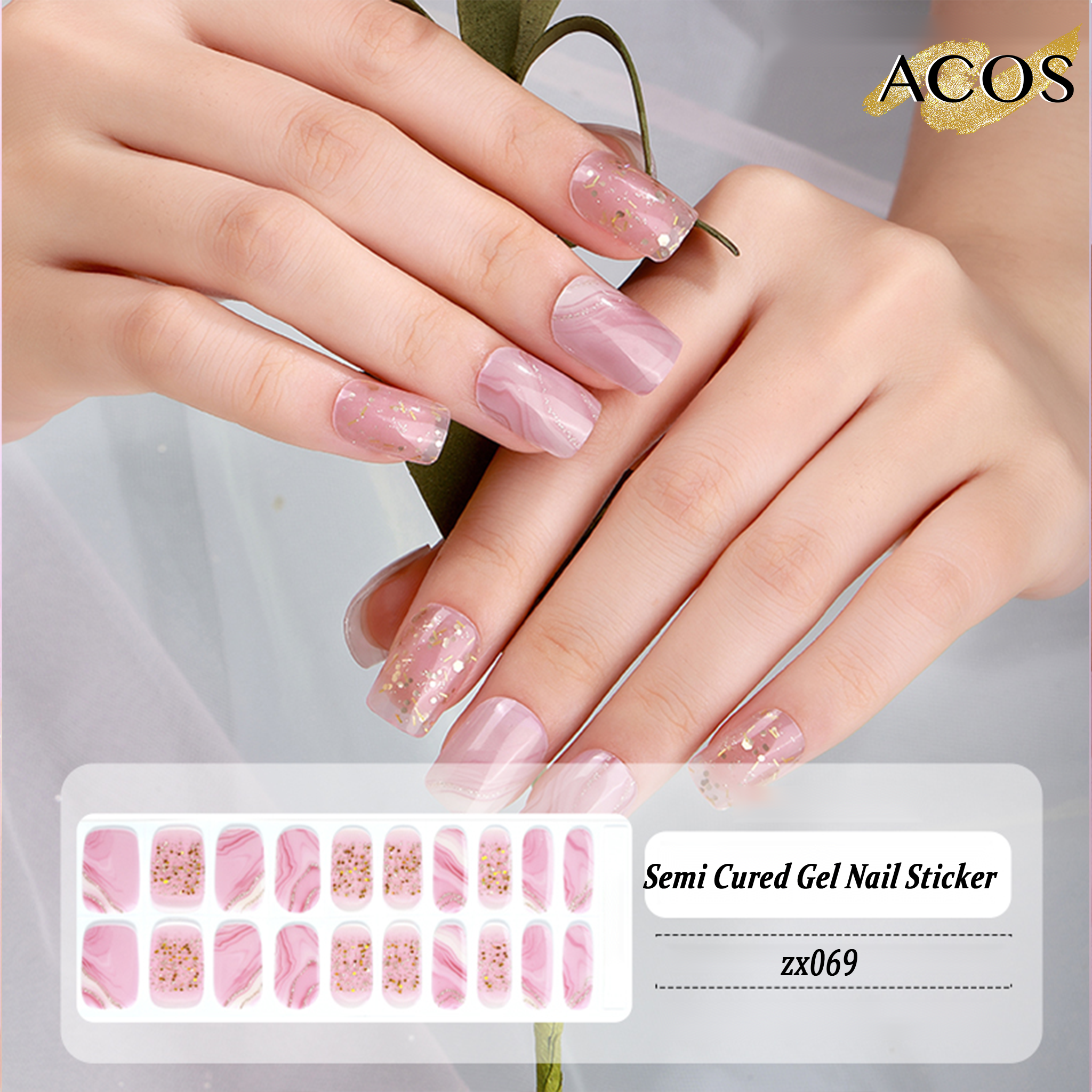 ACOS Semi Cured Gel Sticker -- Style #069 - Lashmer