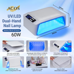 ACOS Professional Cordless Dual Hand UV/LED Lamp 60W