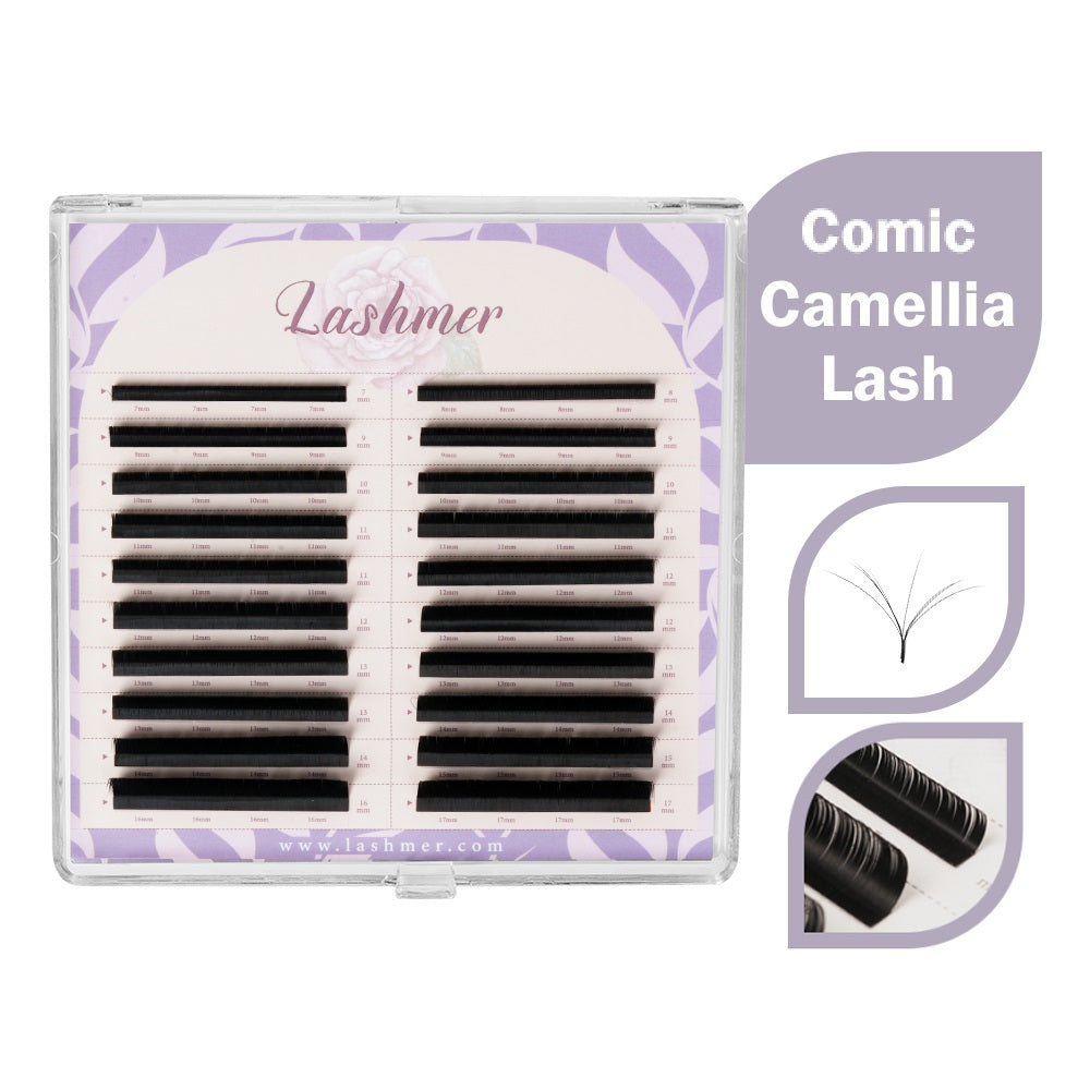 Lashmer Comic Camellia Lashes Mix Tray (20 Lines) - Lashmer