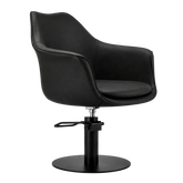 Karma Cronulla Salon Chair 02050101 - Black with Black Round Base & Black Pump
