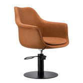 Karma Cronulla Salon Chair 02050501 - Tan with Black Round Base & Black Pump