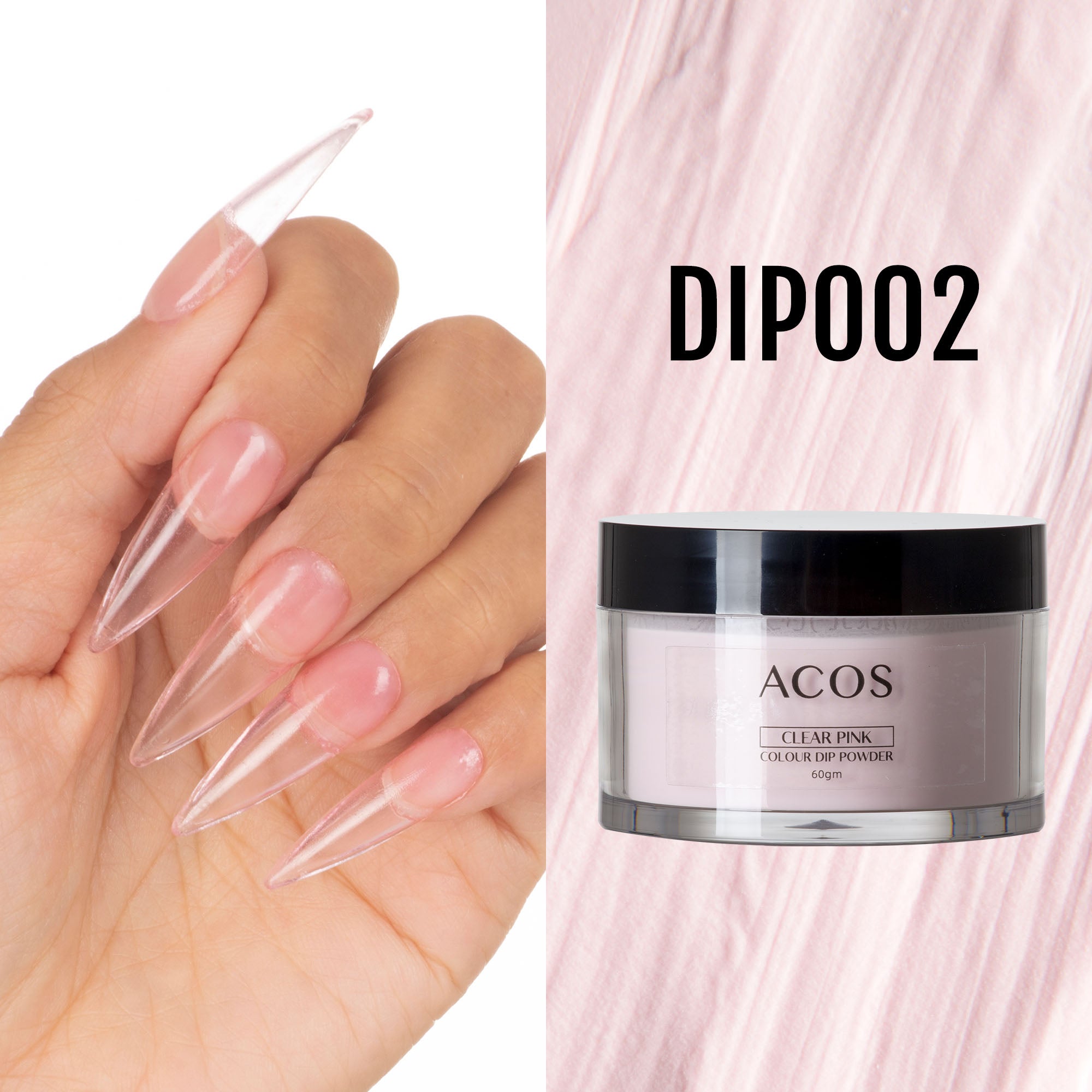 ACOS Dipping Powder Clear Pink Colour (60g) - Lashmer