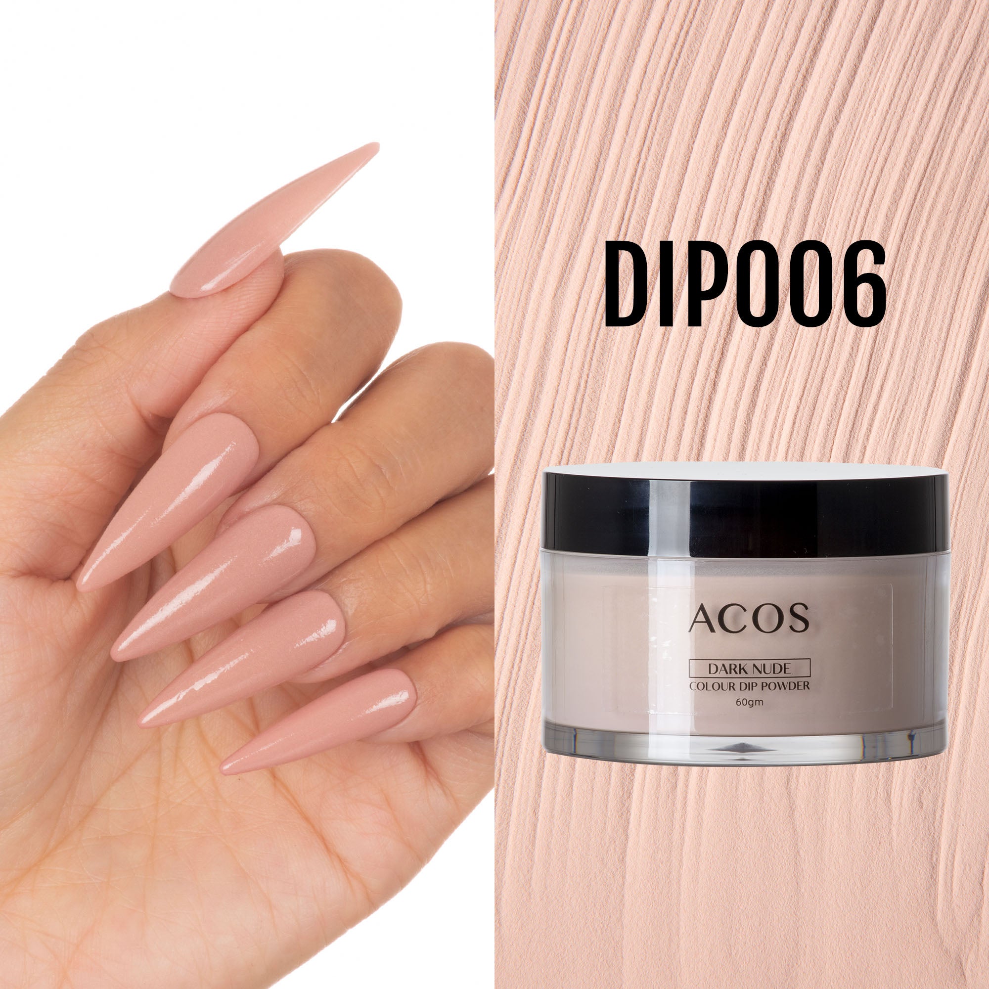 ACOS Dipping Powder Dark Nude Colour (60g) - Lashmer