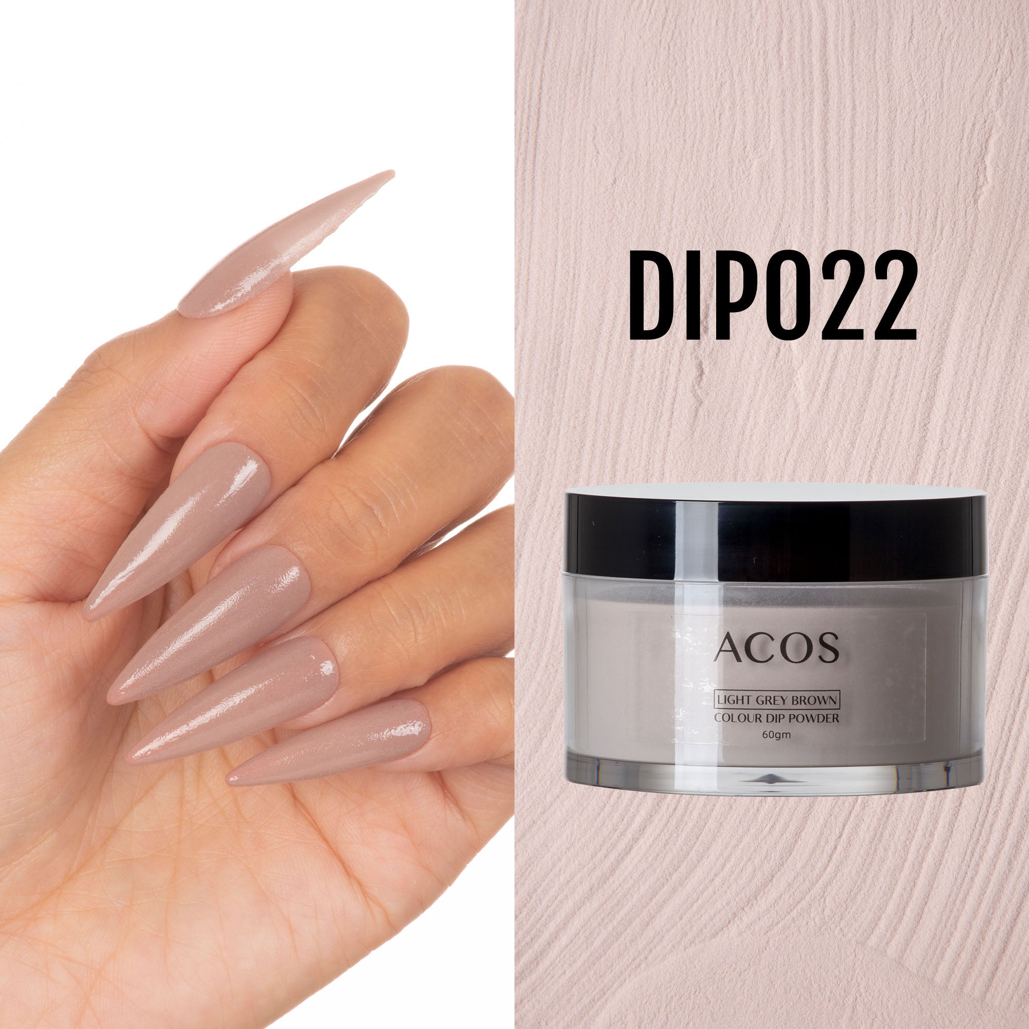 ACOS Dipping Powder Light Grey Brown Colour (60g) - Lashmer
