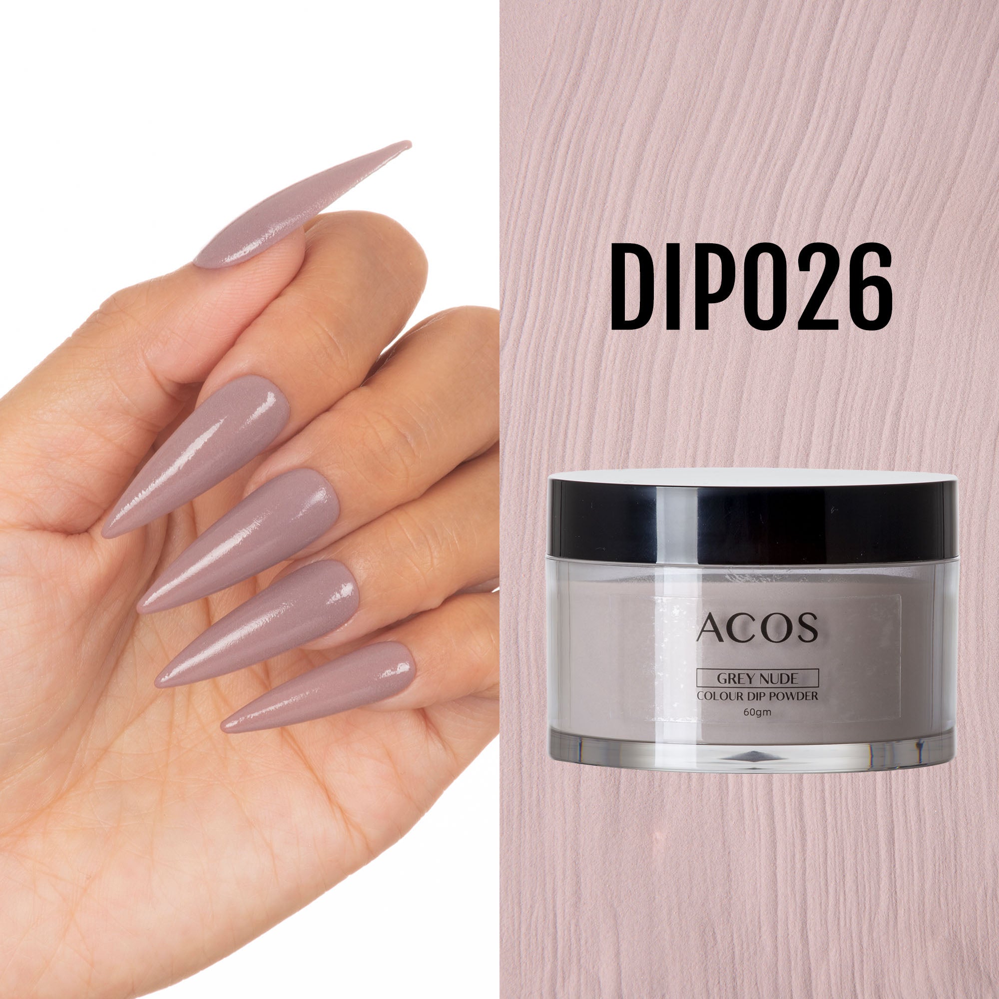 ACOS Dipping Powder Grey Nude Colour (60g) - Lashmer