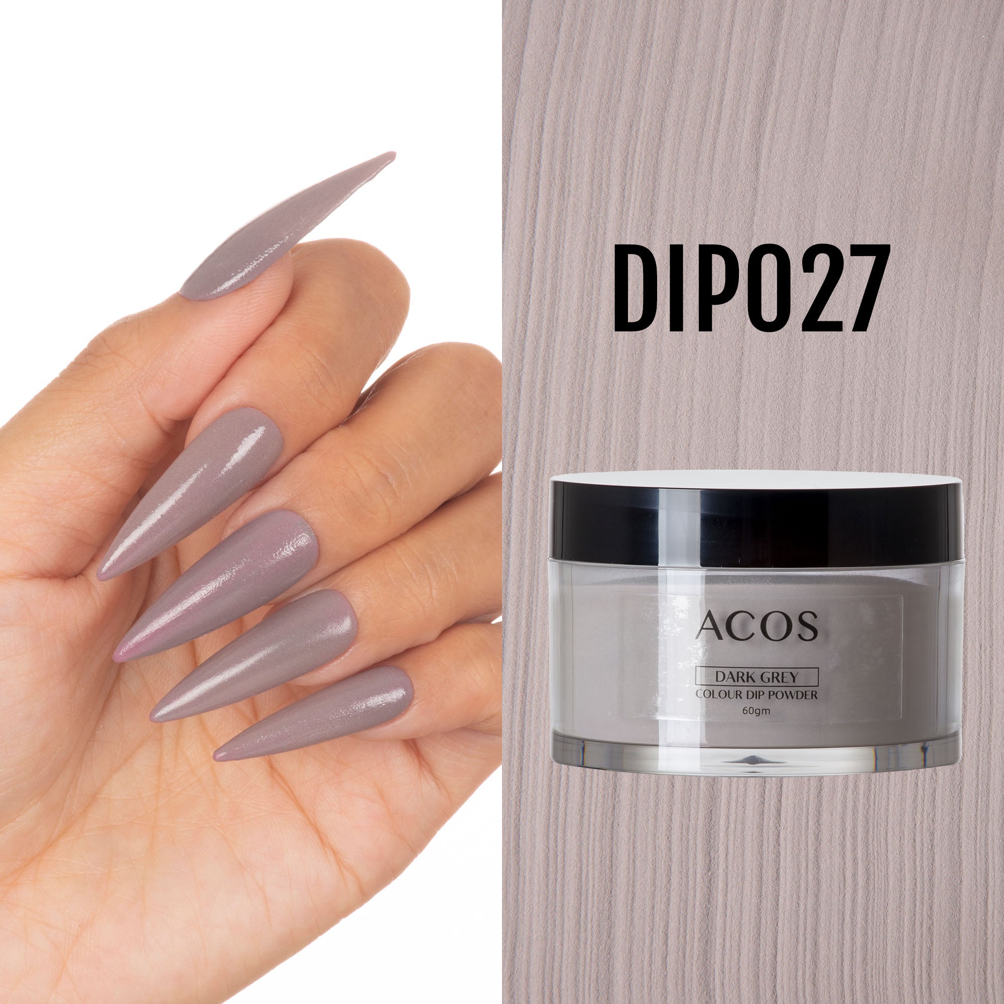 ACOS Dipping Powder Dark Grey Colour (60g) - Lashmer