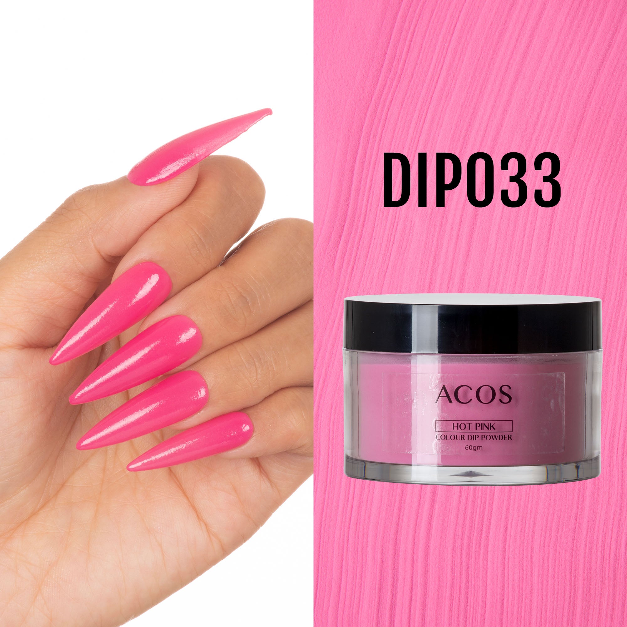 ACOS Dipping Powder Hot Pink Colour (60g) - Lashmer