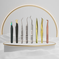 Dulex Lashmer Eyelash extensions Tweezers Bundle (8pcs)