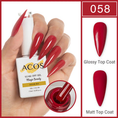 ACOS Magic Beauty Gel Polish Colour Mature Red (058) - Lashmer