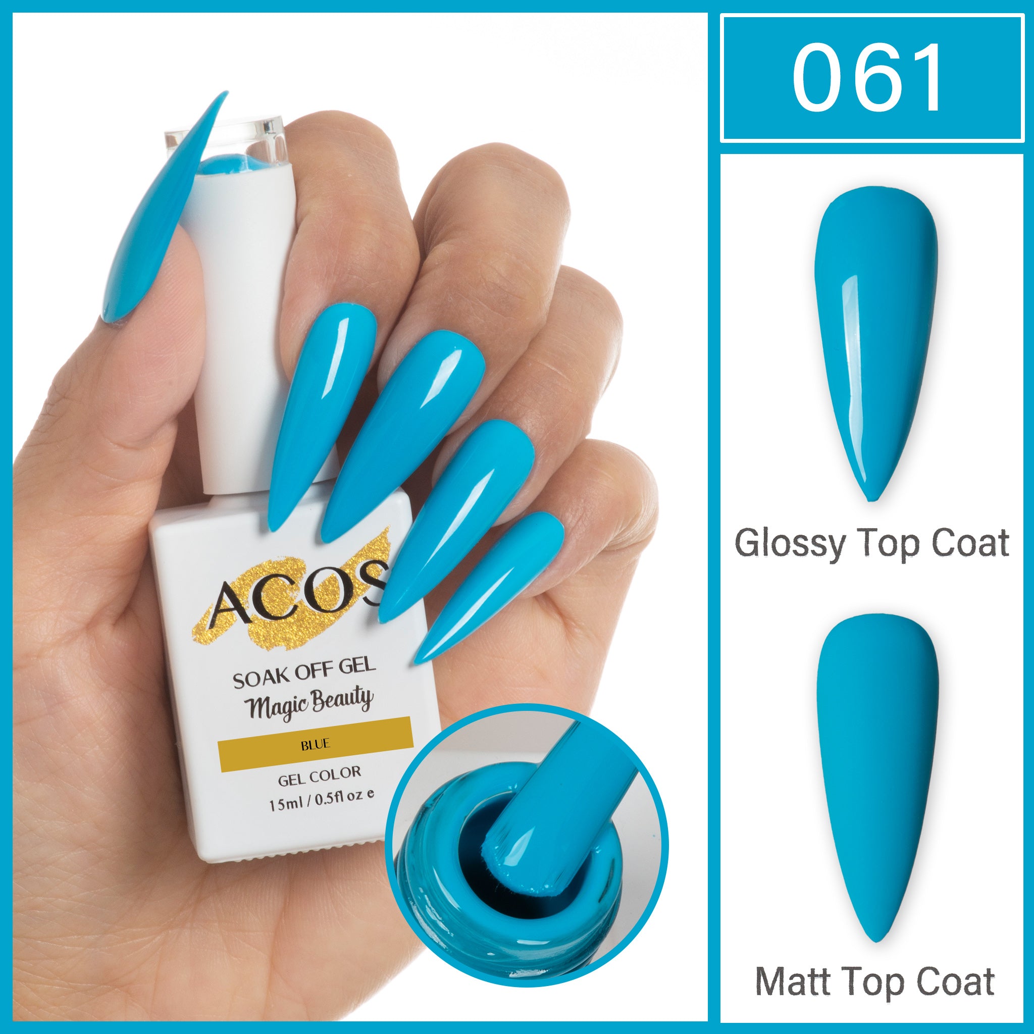 ACOS Magic Beauty Gel Polish Colour Blue - Lashmer