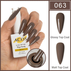 ACOS Magic Beauty Gel Polish Colour Dark Clay (063) - Lashmer