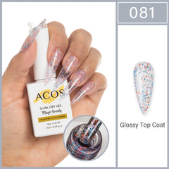 ACOS Magic Beauty Gel Polish Colour TRANSPARENT GLITTER PINK (081) - Lashmer