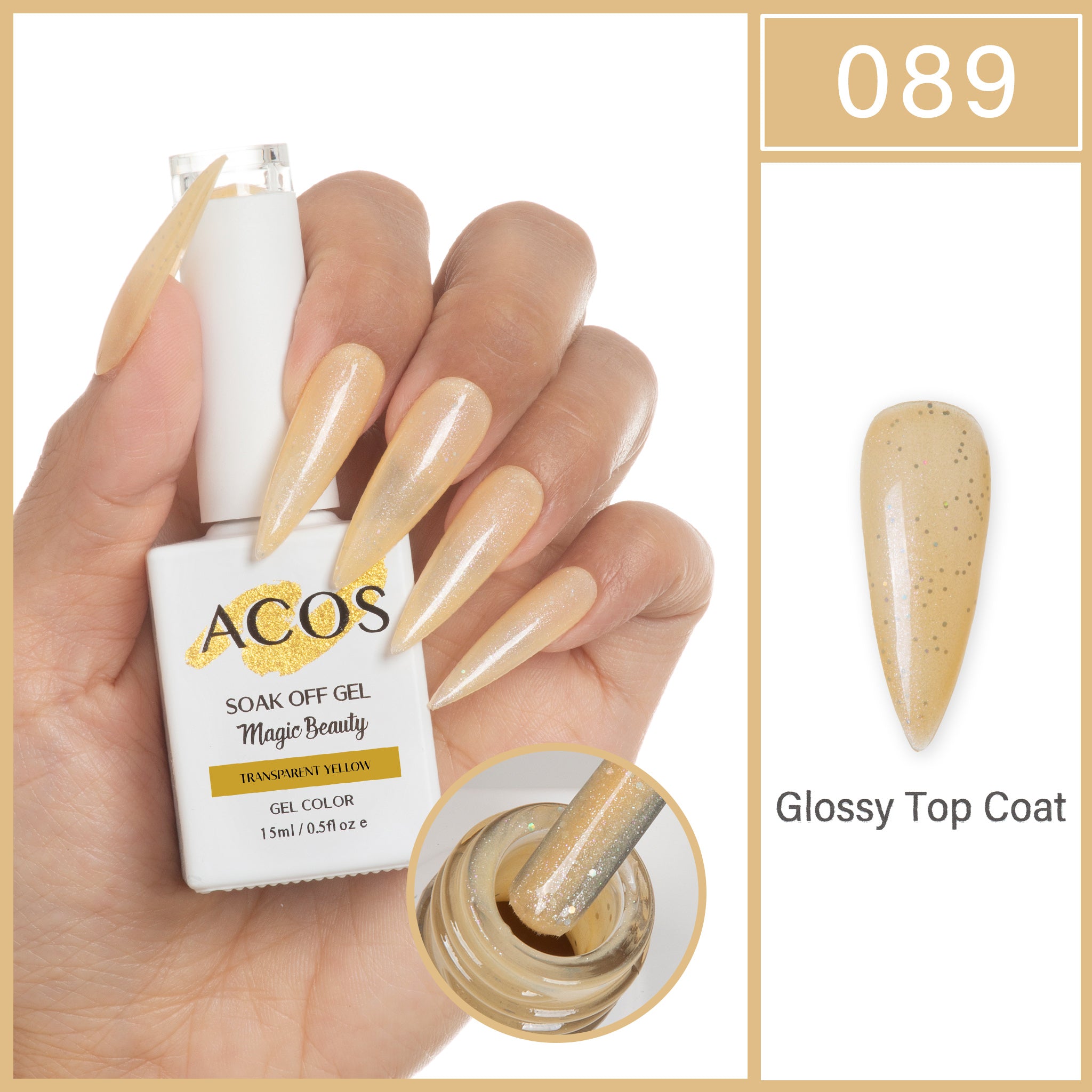 ACOS Magic Beauty Gel Polish TRANSPARENT YELLOW (089) - Lashmer