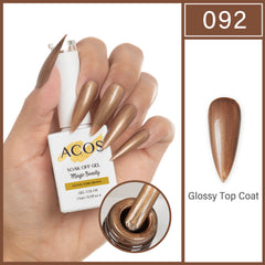 ACOS Magic Beauty Gel Polish GLOSSY DARK BROWN (092) - Lashmer