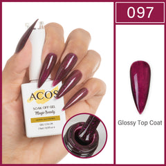 ACOS Magic Beauty Gel Polish GLOSSY GLITTER RED (097) - Lashmer