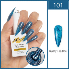 ACOS Magic Beauty Gel Polish Colour GLOSSY BLUE (101) - Lashmer