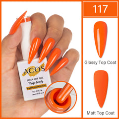 ACOS Magic Beauty Gel Polish Colour Blazing Orange Light(117) - Lashmer