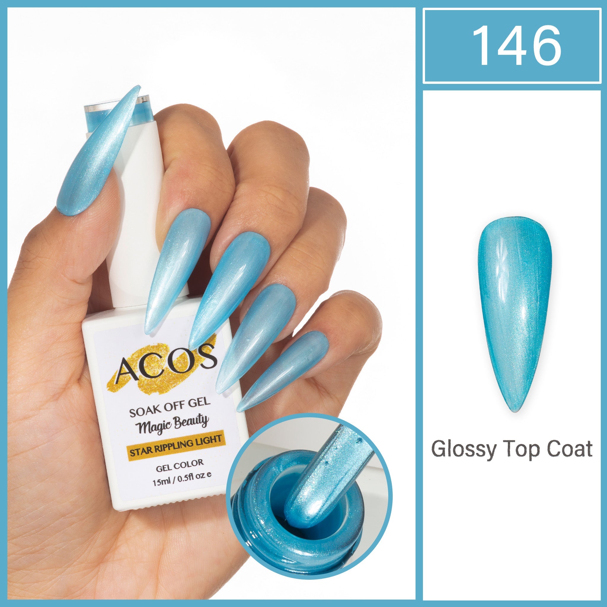 ACOS Magic Beauty Gel Polish Colour Star Rippling Light(146) - Lashmer