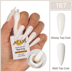 ACOS Magic Beauty Gel Polish Colour Soft White Moonlight(167) - Lashmer