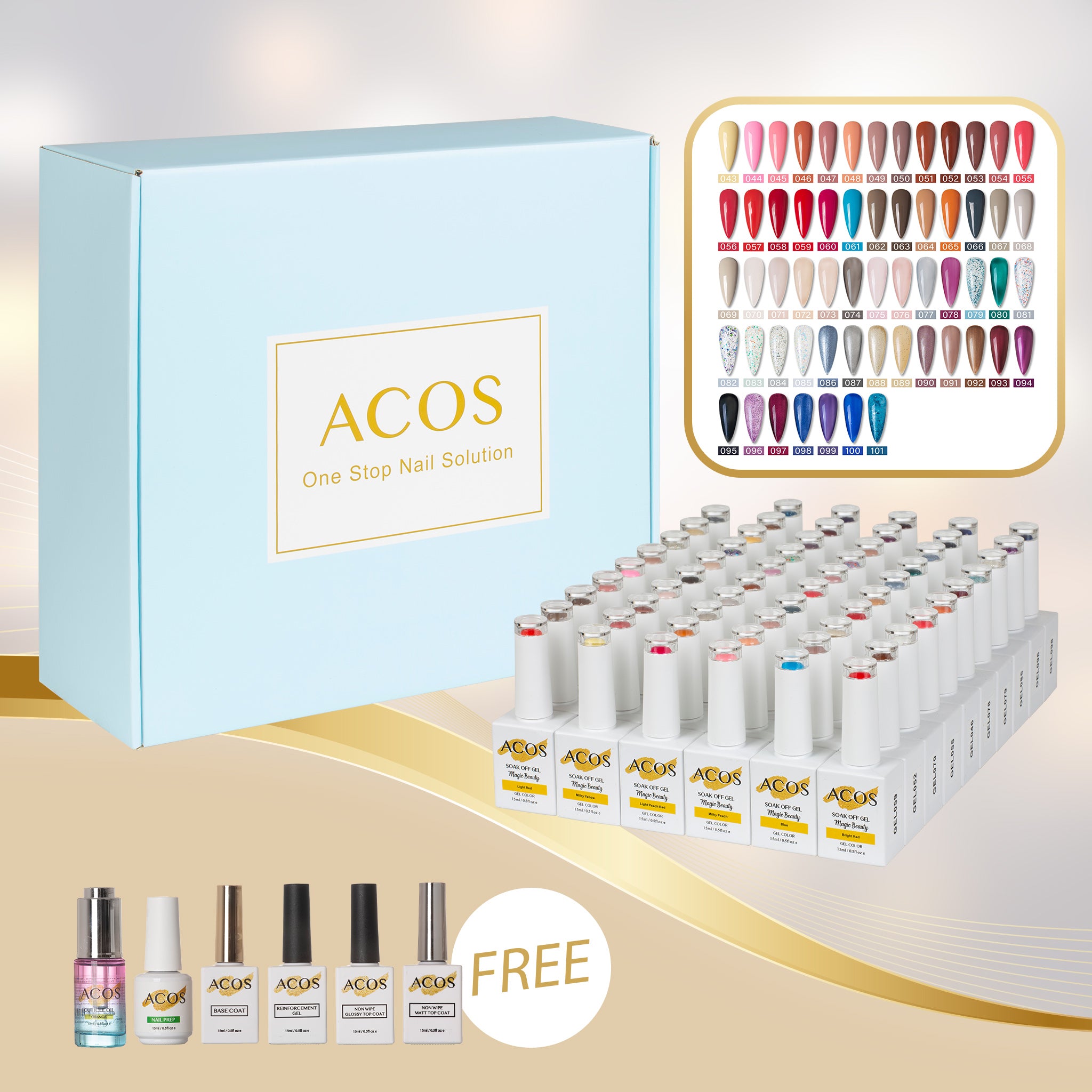 ACOS Magic Beauty Gel Polish Kit 59 Colours (Series #002) - Lashmer
