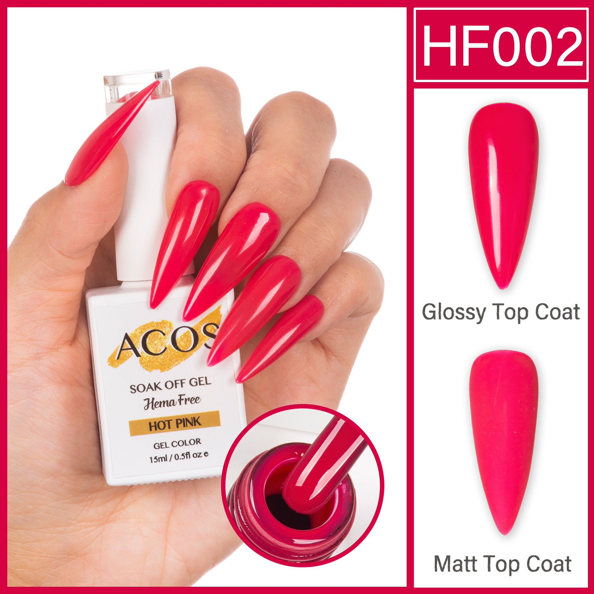 ACOS Hema Free Gel Colour HOT PINK (002) - Lashmer
