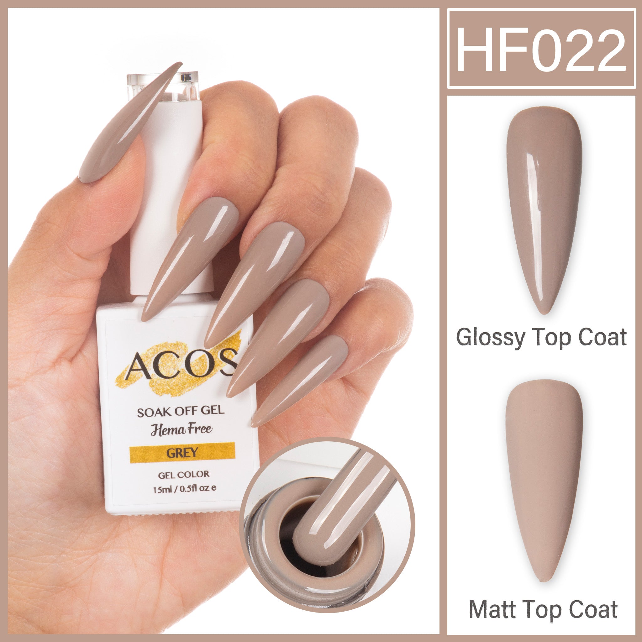 ACOS Hema Free Gel Colour GREY (022) - Lashmer