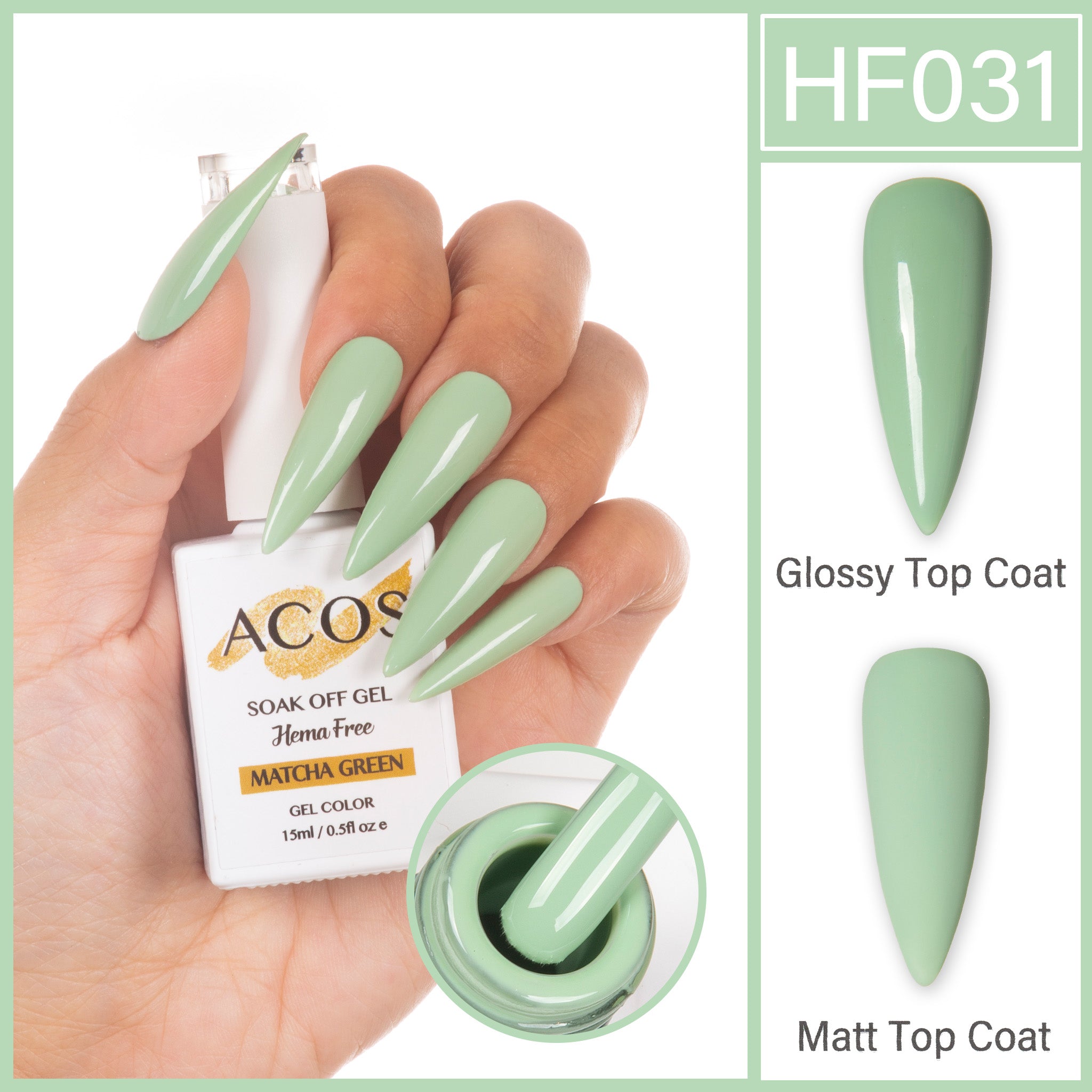 ACOS Hema Free Gel Colour MATCHA GREEN (031) - Lashmer