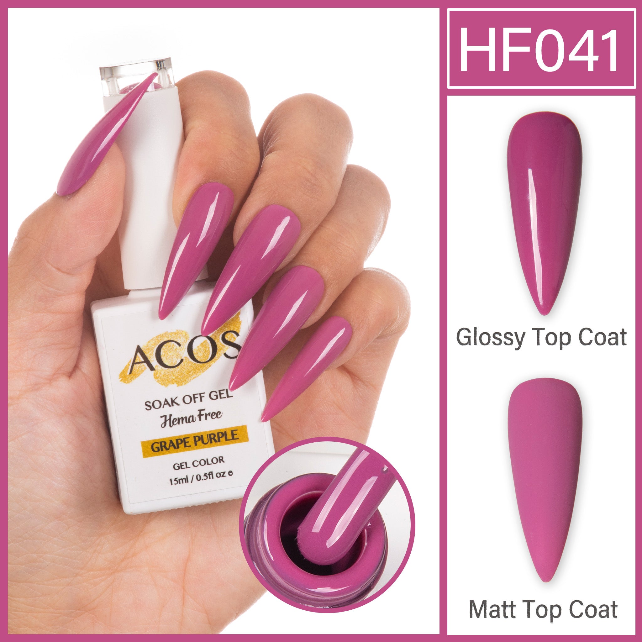 ACOS Hema Free Gel Colour LIGHT GRAPE PURPLE (041) - Lashmer