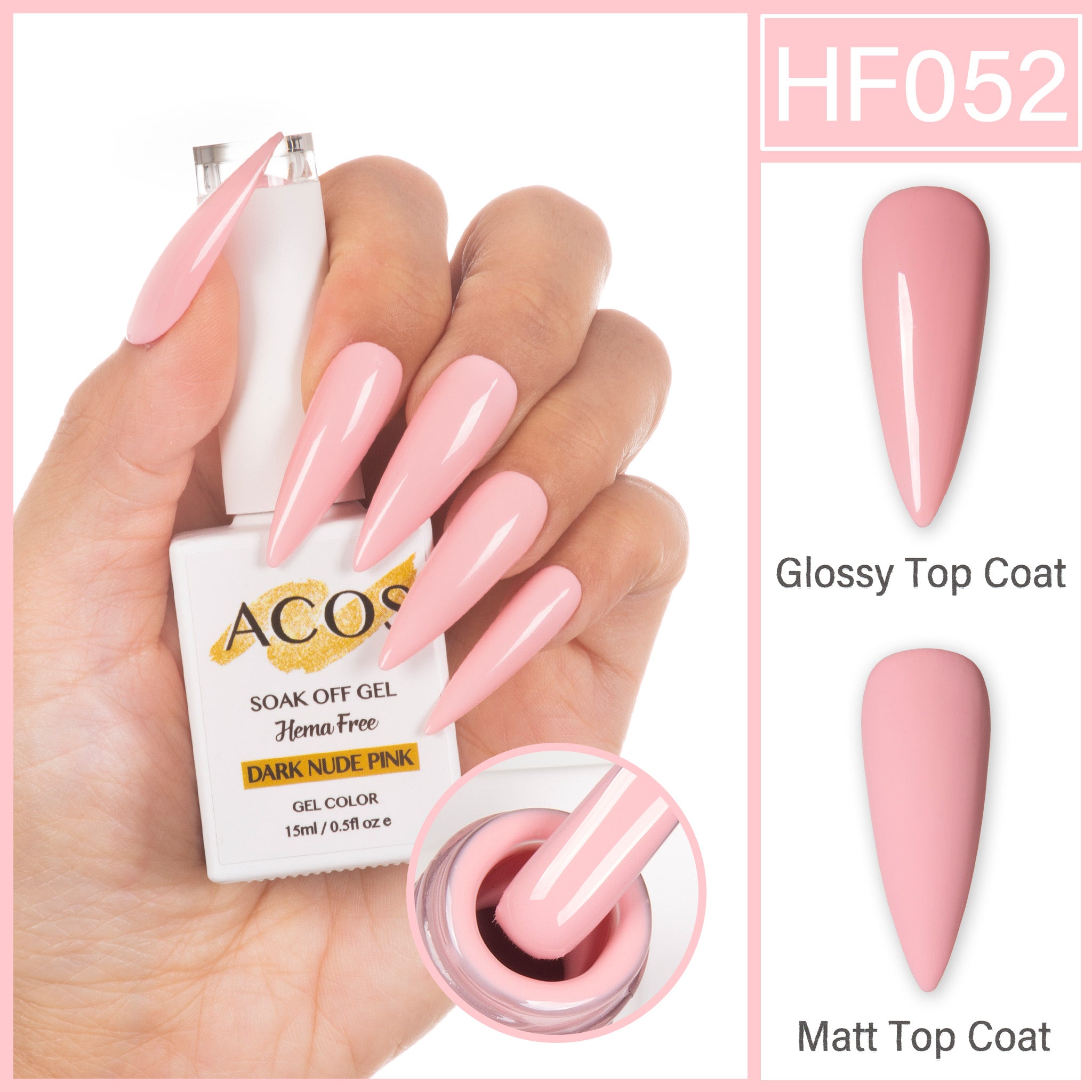 ACOS Hema Free Gel Colour DARK NUDE PINK (052) - Lashmer